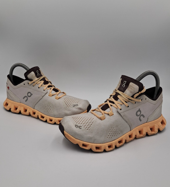 On Shoes - Size 6.5 - On Cloud X Women's Silver Almond Running Training Sneakers Athletic